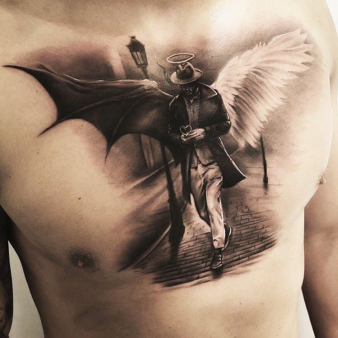 Tatouage ange et démon