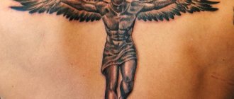 Tatouage d'un ange sur un homme