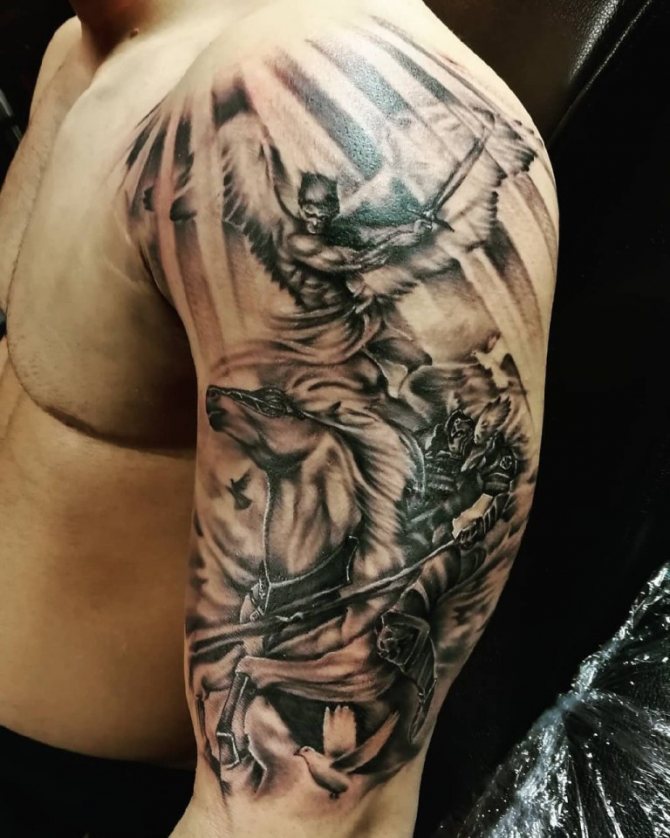 Tattoo archange et Lucifer