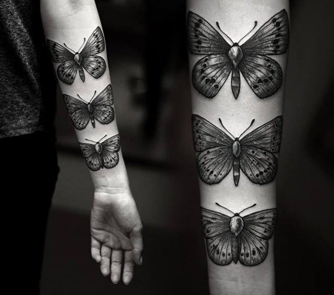 tatouage de papillon sur l'avant-bras