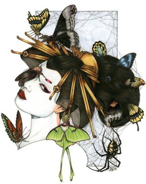 Tatouage de papillon. Signification pour les filles, photos, croquis sur la taille, le bras, les fesses, le cou, la jambe, l'épaule...