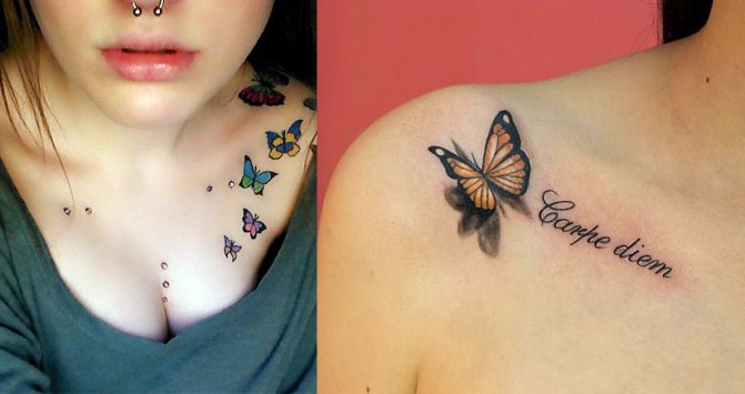 Papillons tatoués - beaux et élégants