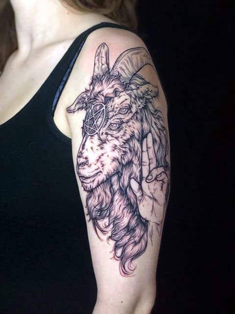 Tatouer Baphomet sur son épaule