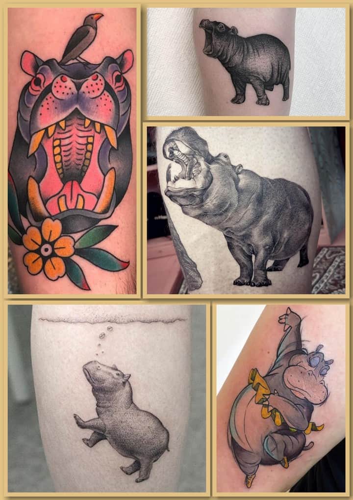 tatouage hippopotame