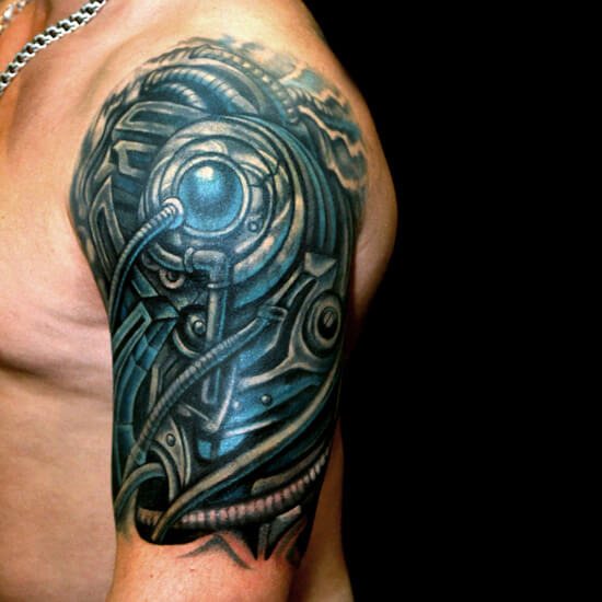 Tatouage biomécanique photo homme