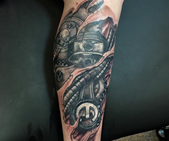 Biomécanique du tatouage - Tatouage cyberpunk - Biomécanique du tatouage - Biomécanique du tatouage sur la jambe