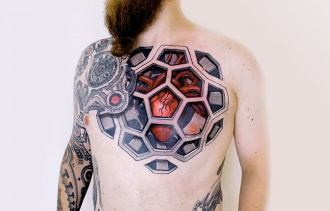 Biomécanique du tatouage - Tattoo Cyberpunk - Biomécanique du tatouage - Tattoo Biomechanics Heart