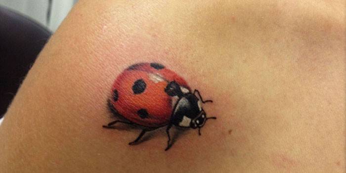 Tatouage coccinelle 3D