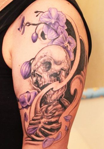 Tatouage du crâne. Ce que cela signifie pour les hommes, les filles, les croquis sur le poignet, le bras, l'épaule, l'avant-bras