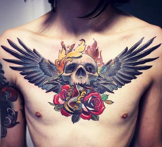 Tatouage du crâne. Ce que cela signifie pour les hommes, les filles, les croquis sur la main, le bras, l'épaule, l'avant-bras