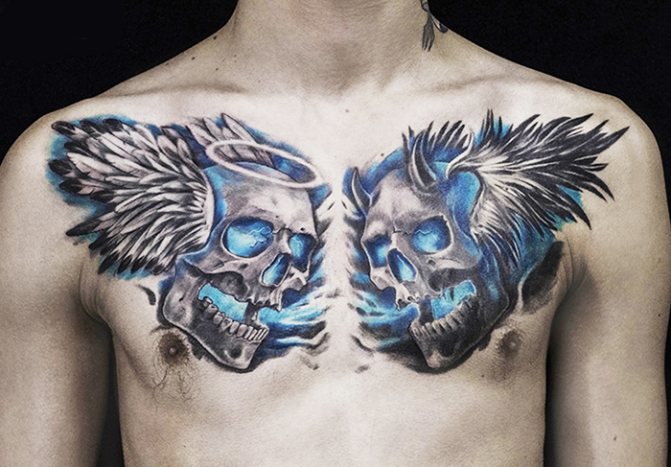 Tatouage du crâne. Ce que cela signifie pour les hommes, les filles, les croquis sur la main, le bras, l'épaule, l'avant-bras