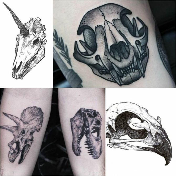Tatouage crâne - Tatouage d'animaux et d'oiseaux - Tatouage de crâne
