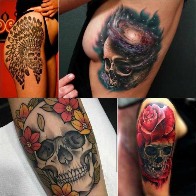Crâne de tatouage - Crâne de tatouage féminin - Crâne de tatouage pour les femmes