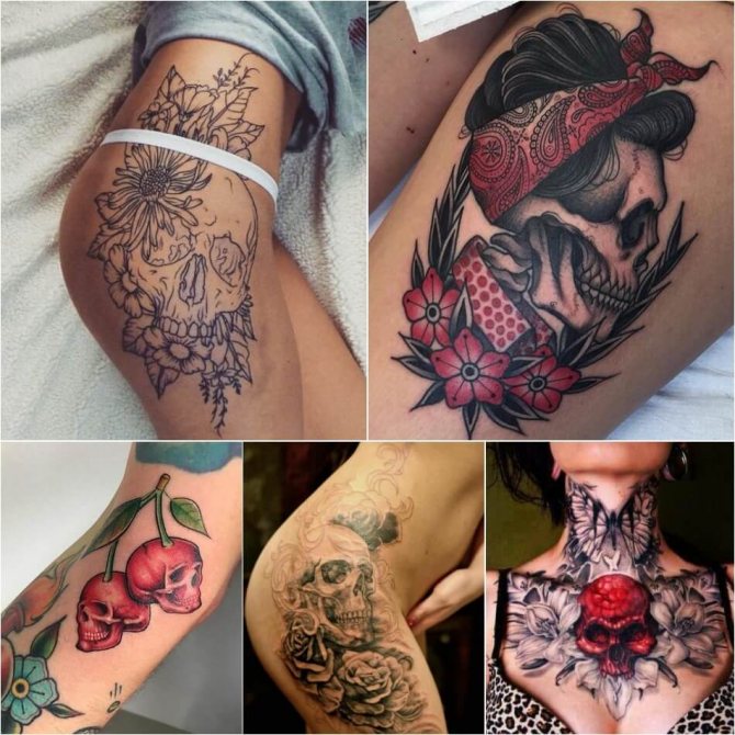 Crâne de tatouage - Crâne de tatouage féminin - Crâne de tatouage pour les femmes