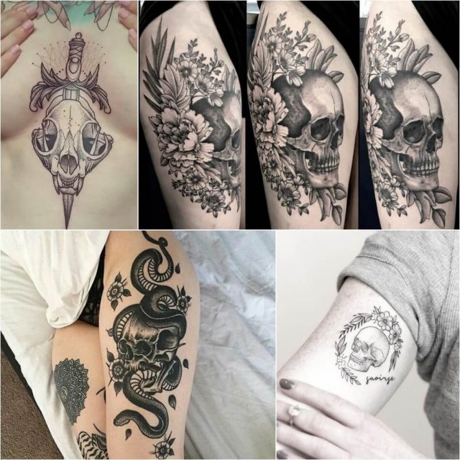 Crâne de tatouage - Crâne de tatouage féminin - Crâne de tatouage pour les femmes