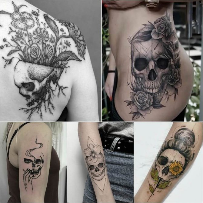 Crâne de tatouage - Crâne de tatouage féminin - Crâne de tatouage pour les femmes
