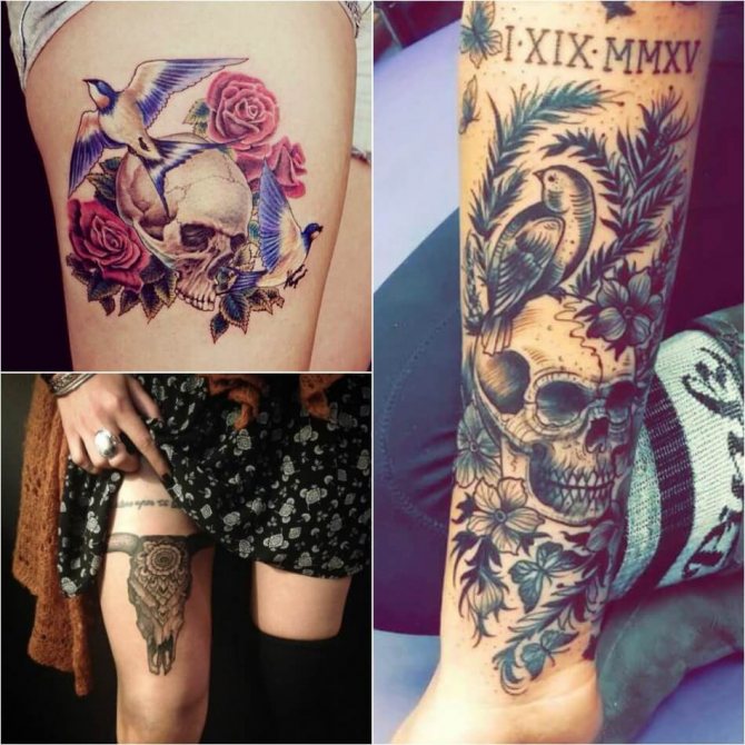 Crâne de tatouage - Crâne de tatouage pour femmes - Crâne de tatouage pour femmes