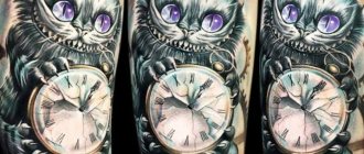tatouer le chat du Cheshire sur son bras