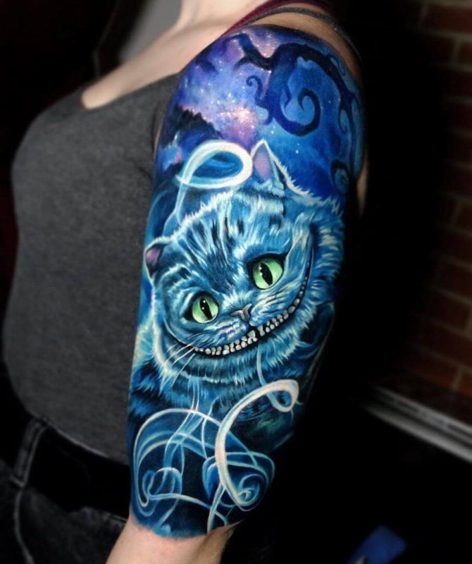 signification du tatouage du chat de Cheshire pour les filles