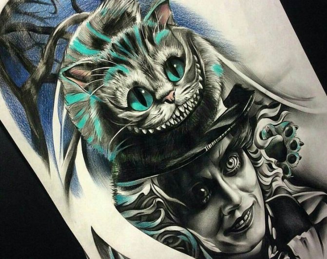Tatouage du chat de Cheshire