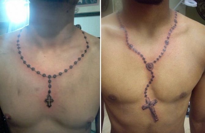 Tatouage d'un chapelet pour hommes