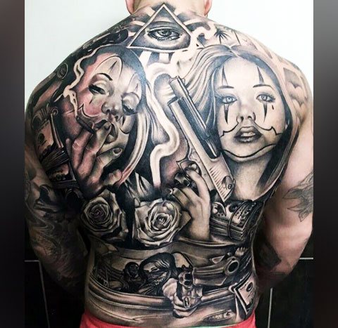Tatouage dos chicano