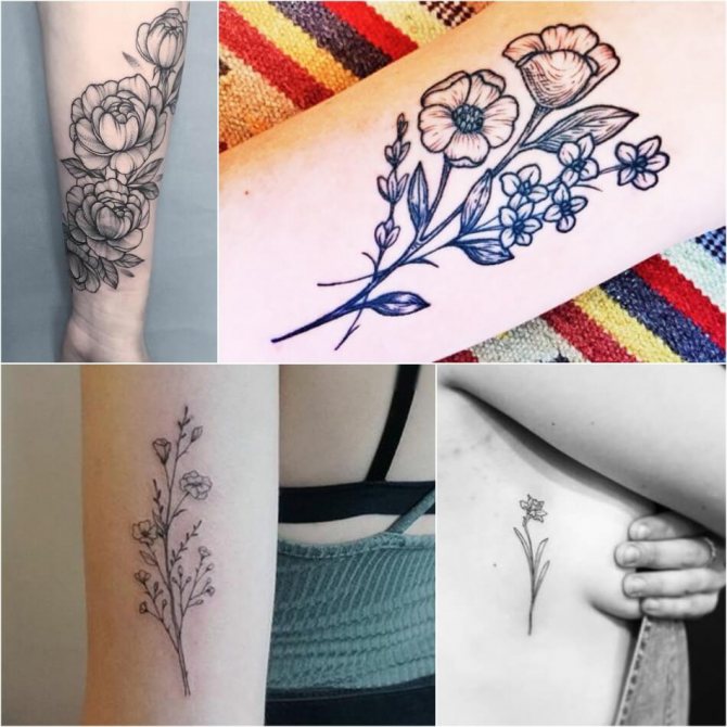 Signification des fleurs de tatouage - Fleurs de tatouage - Fleurs de tatouage noir et blanc