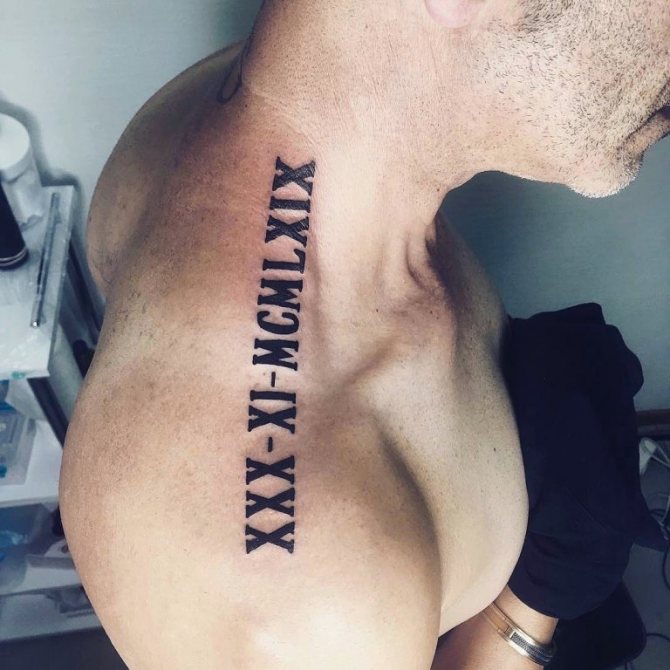 date de naissance du tatouage en chiffres romains