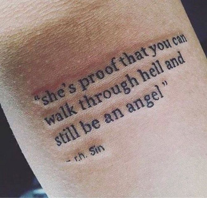Tattoo Vous pouvez être un ange même après avoir traversé l'enfer
