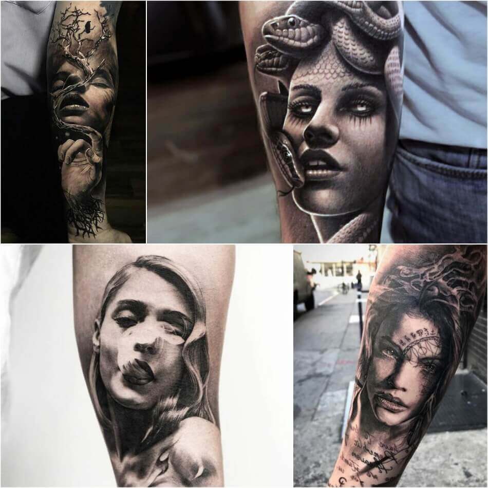 Fille tatouée - réalisme de la fille tatouée - fille tatouée