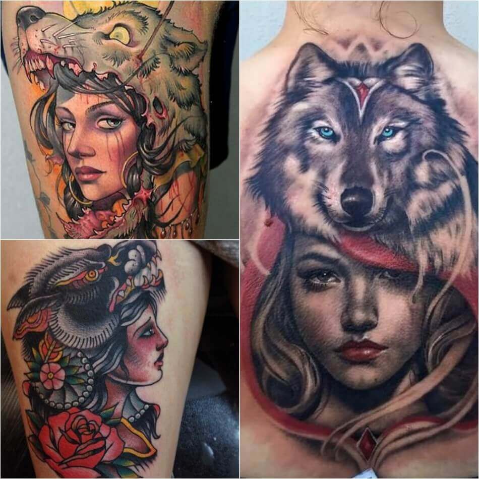 Fille tatouée - Fille tatouée - Fille tatouée loup