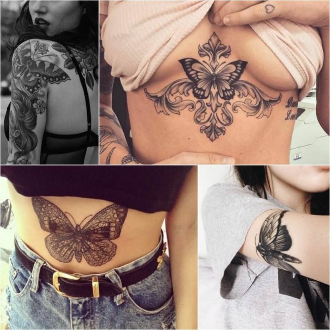 Tatouage pour filles - Tatouage papillon pour filles - Tatouage papillon féminin
