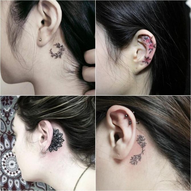Tatouage pour les filles - Tatouage pour l'oreille des filles - Tatouage sur l'oreille des filles