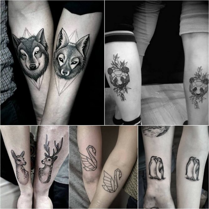 Tatouage pour deux - Tatouage du même sexe - Tatouage d'animaux - Tatouage du même amour
