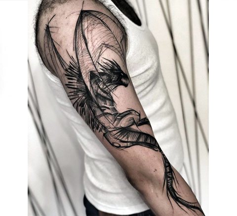 Tatouage de manche de dragon pour les hommes