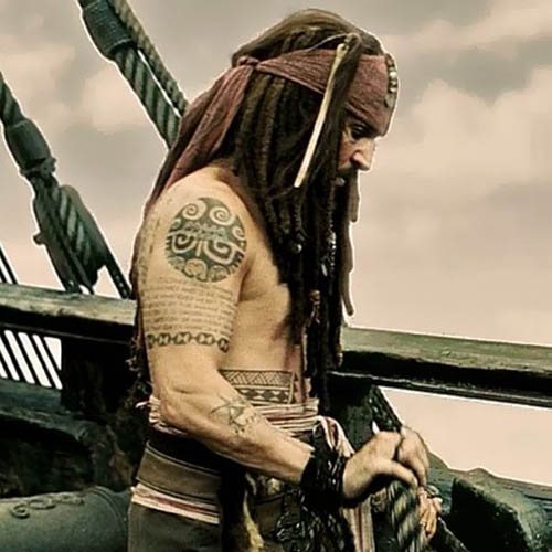 Tatouage de Jack Sparrow sur le bras, le dos, l'épaule. Photo, significations