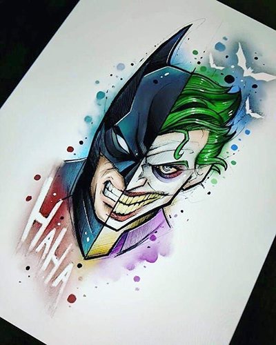 Tatouage Joker sur le bras, l'avant-bras, la jambe. Croquis, photo, signification