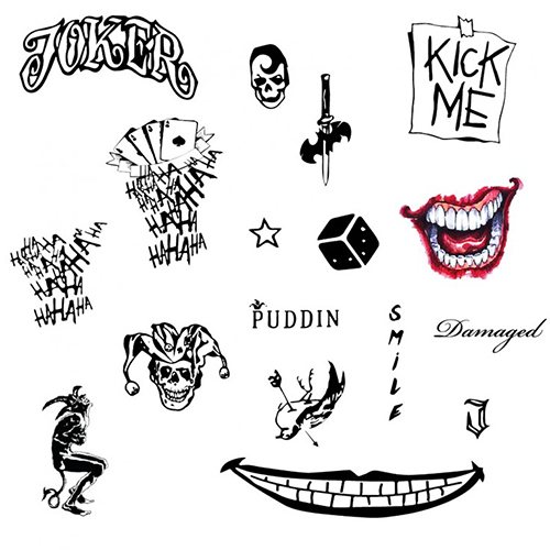 Tatouage Joker sur le bras, l'avant-bras, la jambe. Croquis, photo, signification