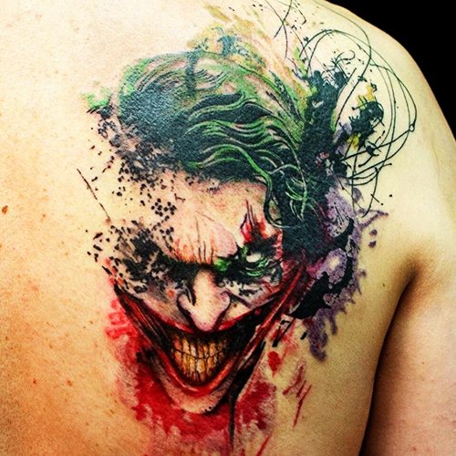 Tatouage Joker sur le bras, l'avant-bras, la jambe. Croquis, photo, signification