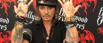 Tatouage Johnny Depp. Photos sur son bras, son dos, sa main