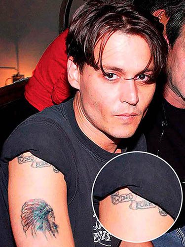 Un tatouage de Johnny Depp. Photos sur son bras, son dos, sa main