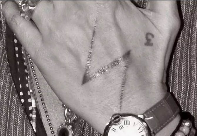 Un tatouage de Johnny Depp. Photos sur son bras, son dos, sa main