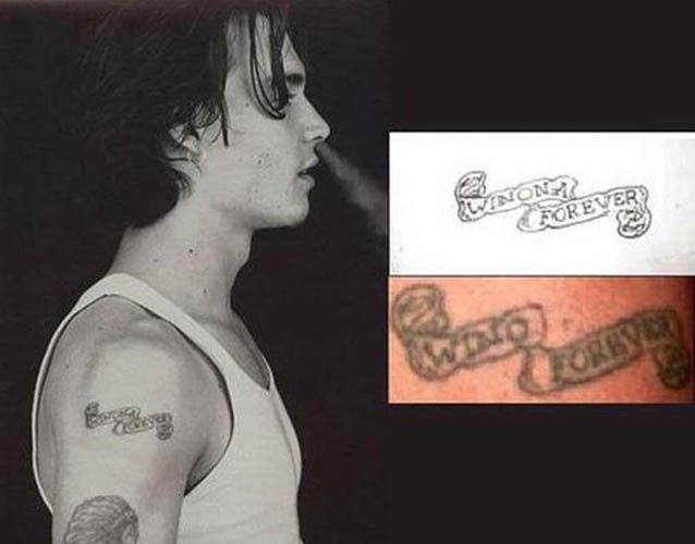 Un tatouage de Johnny Depp. Photos sur son bras, son dos et sa main