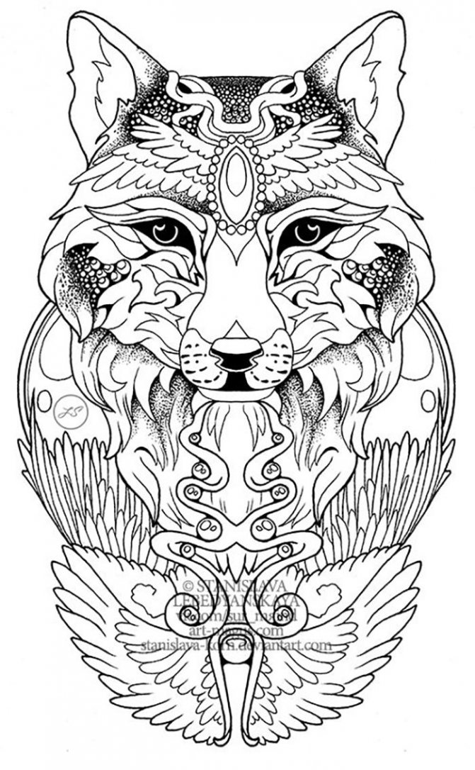 Croquis de tatouage de renard trayble