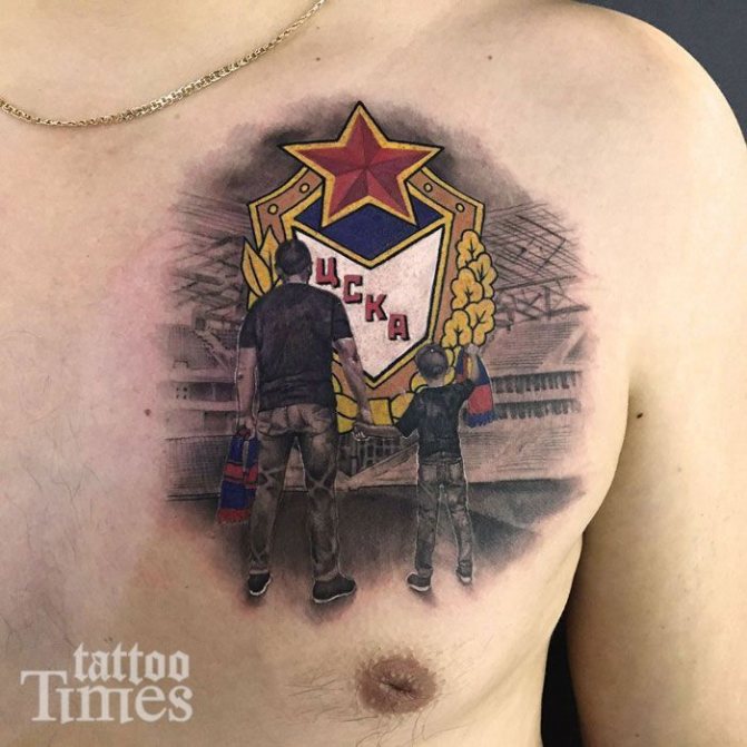 Tatouage des fans du CSKA au stade