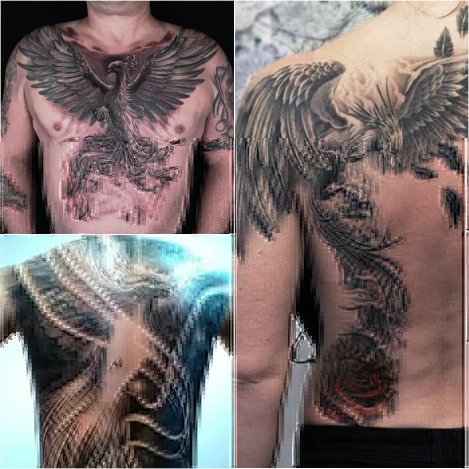 Tattoo Phoenix - Tatouage de Phoenix pour homme - Tatouage de Phoenix pour homme