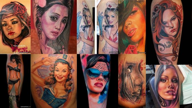 photo de tatouage avec une fille