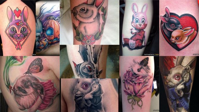 Photo de tatouage avec un lapin