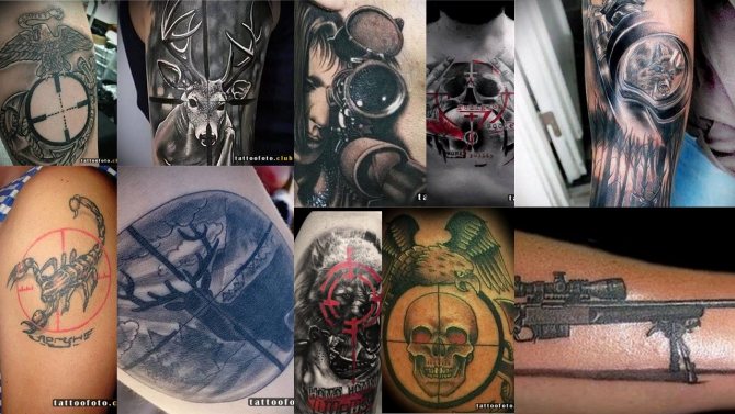 Photo de tatouage avec réticule