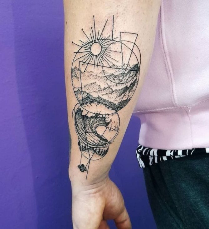 tatouage montagnes minimalisme